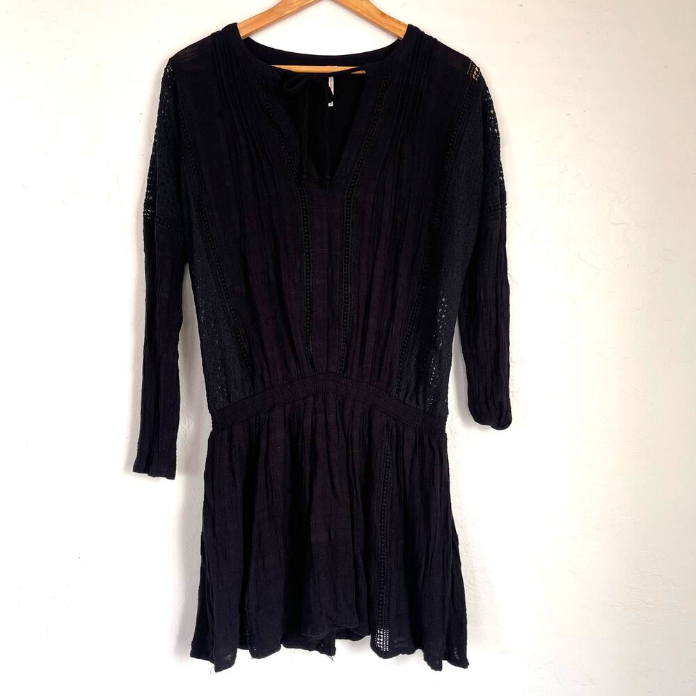 Free People Long Sleeved Cotton Mini Dress Women's Size Medium